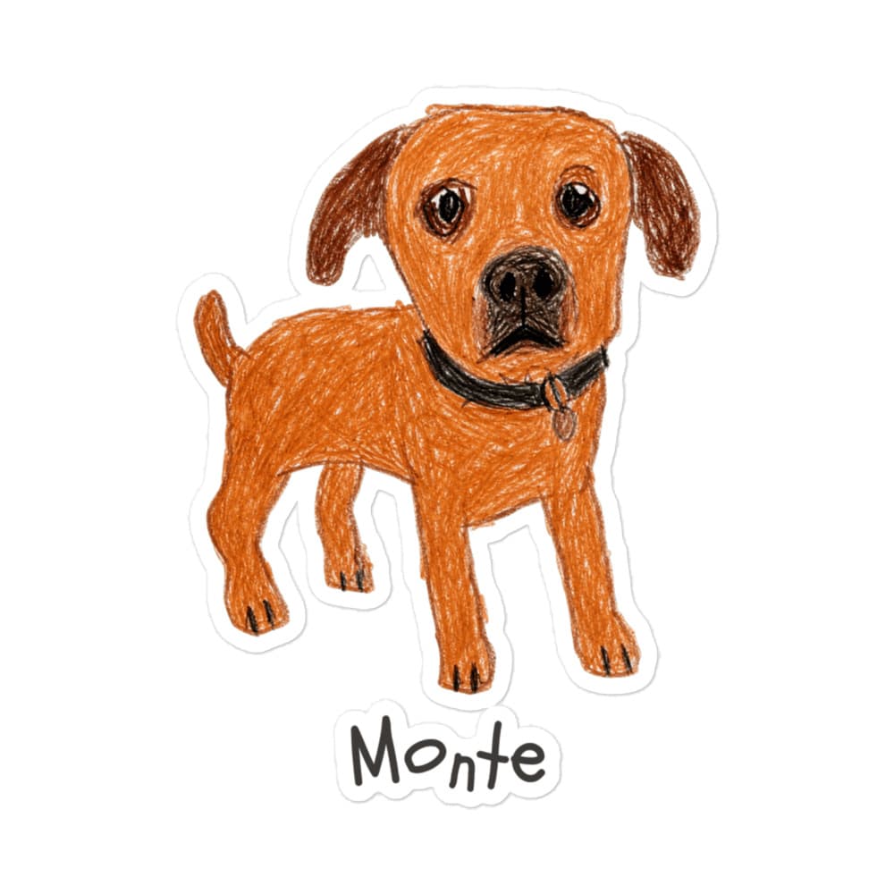 Monte's Kid Crayon portrait on a Sticker